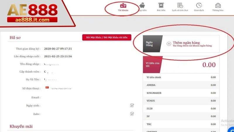 Chọn ngân hàng đã liên kết và đồng ý rút tiền