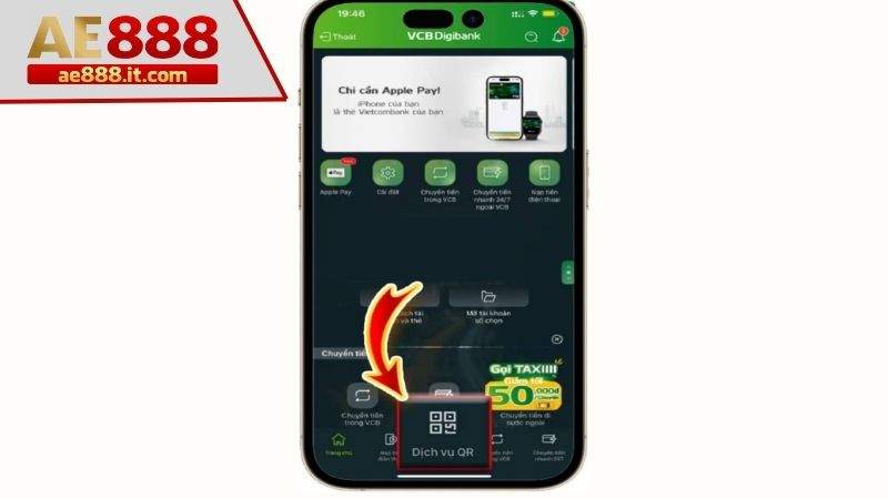 Thực hiện giao dịch chuyển tiền trong app ngân hàng của bạn