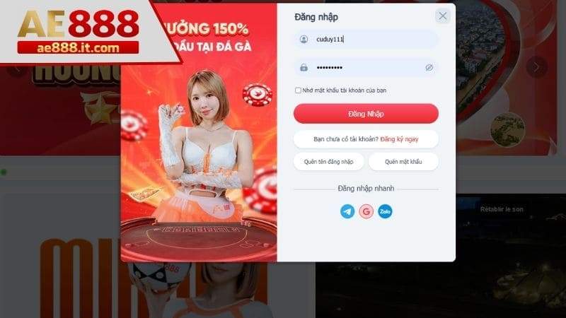 Đăng nhập vào nhà cái AE888