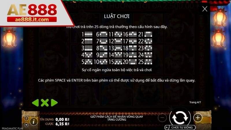 Người chơi cần điều chỉnh nút cược và nhấn nút để quay